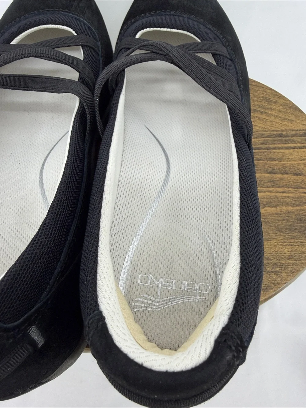Dansko Womens Harper Slip-on Black Suede Strappy Mary Jane Sneakers, sz 39